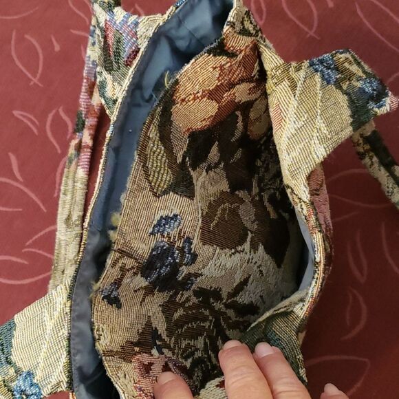 VNTG 80's Floral Canvas Shoulder Bag - Picture 7 of 9